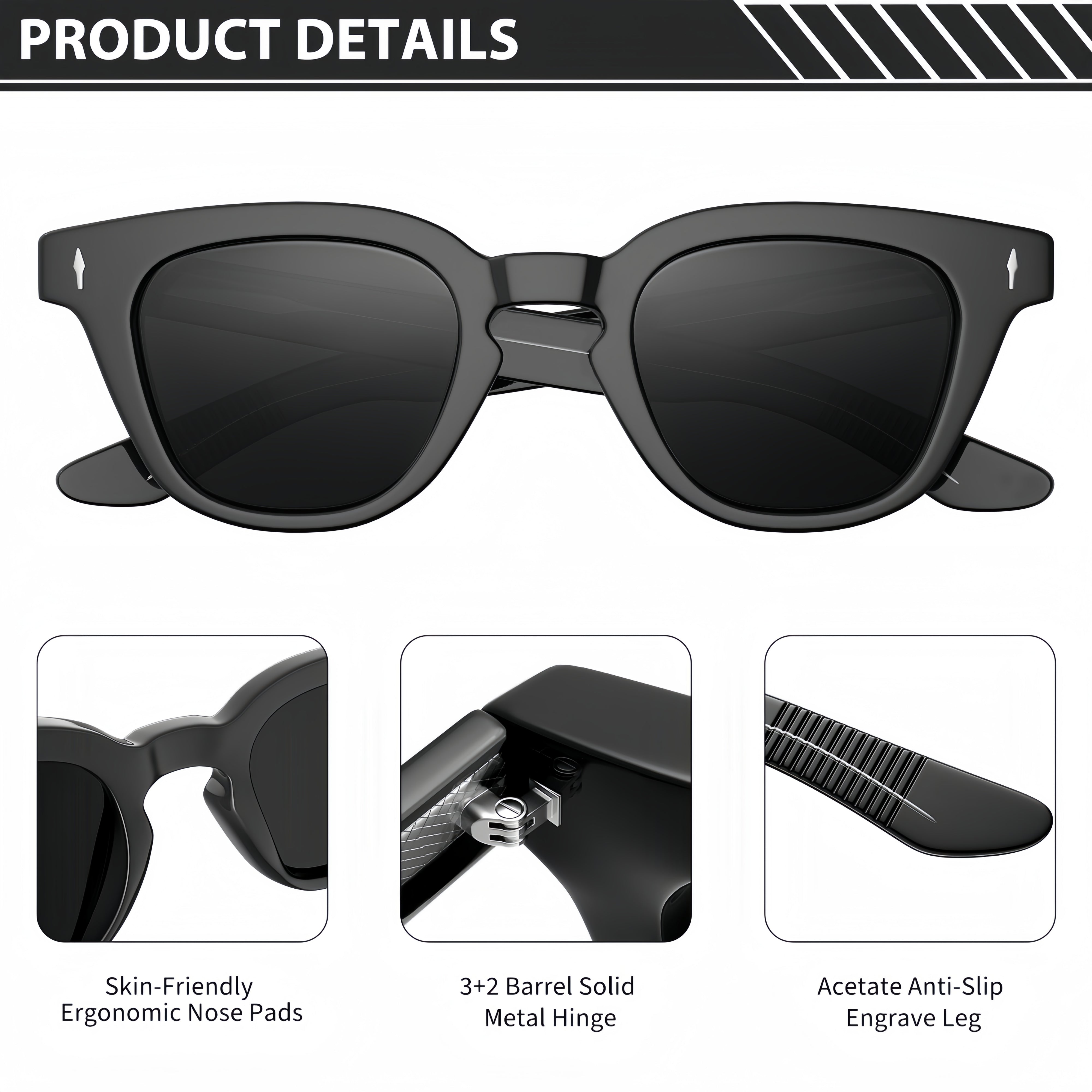 ROCKNIGHT Designer Acetate Sunglasses 3110